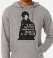 Sherlock - Psychopath/ Sociopath Lightweight Hoodie