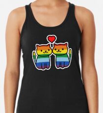 Neko Atsume Gay Pride Merch Racerback Tank Top