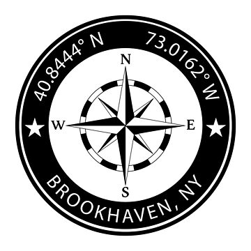 Brookhaven Location Pin New York Gps Ilustração do Vetor