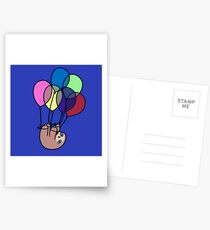 Sloth Floating Away Postcards