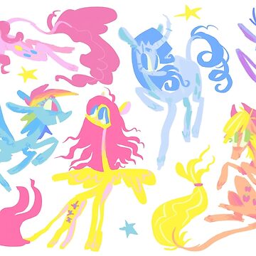 Artwork thumbnail, My Little Pony Group Sticker - Elements of Harmony by AstroEden