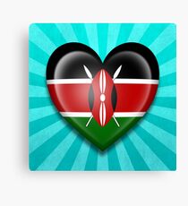 Kenyan Heart Flag Canvas Print