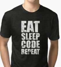 Eat Sleep Code Repeat (Software Engineer/Programmer/App Developer) Tri-blend T-Shirt