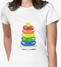 Retro stacking rings. Women's Fitted T-Shirt