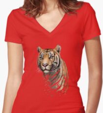 Tiger Women's Fitted V-Neck T-Shirt