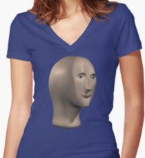 meme man Women's Fitted V-Neck T-Shirt