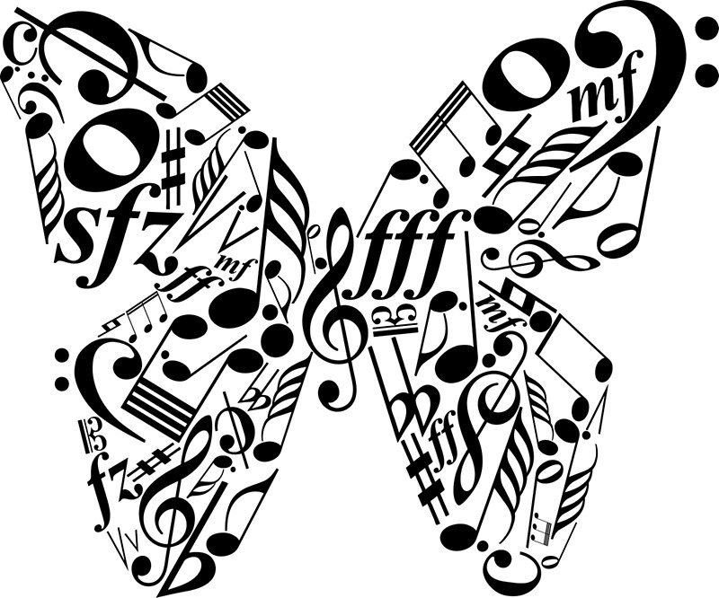 "Music butterfly" by adiosmillet Redbubble