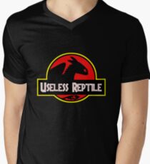 Jurasic Park Funny ''Useless Reptile" Men's V-Neck T-Shirt