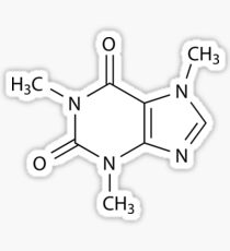 Caffeine Chemical Structure (C8H10N4O2) Sticker