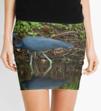 Little Blue Heron Reflection Mini Skirt