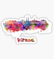 Vienna V2 skyline in watercolor background Sticker