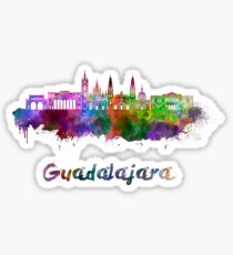 Guadalajara skyline in watercolor Sticker