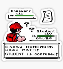 Homework Pokemon Battle Sticker