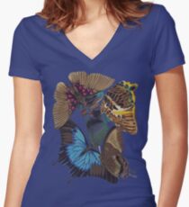 FF - Buttefly-1 Women's Fitted V-Neck T-Shirt