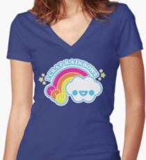 Ich mische Regenbögen Shirt mit V-Ausschnitt
