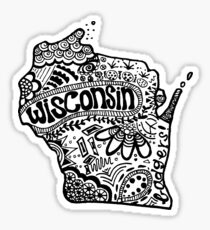 Hipster Wisconsin State Zentangle Sticker