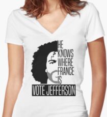 Vote For Jefferson Women's Fitted V-Neck T-Shirt