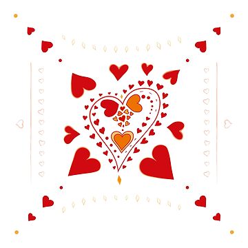 Artwork thumbnail, Red Hearts on White by juliehatton