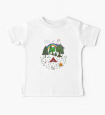 Camiseta para bebé Escena de camping de dibujos animados