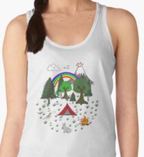 Cartoon Camping Scene Women's Tank Top