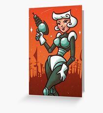 Retro Robo Girl Greeting Card