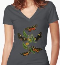FF - Butterfly-2 Women's Fitted V-Neck T-Shirt