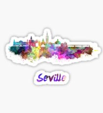 Seville skyline in watercolor Sticker