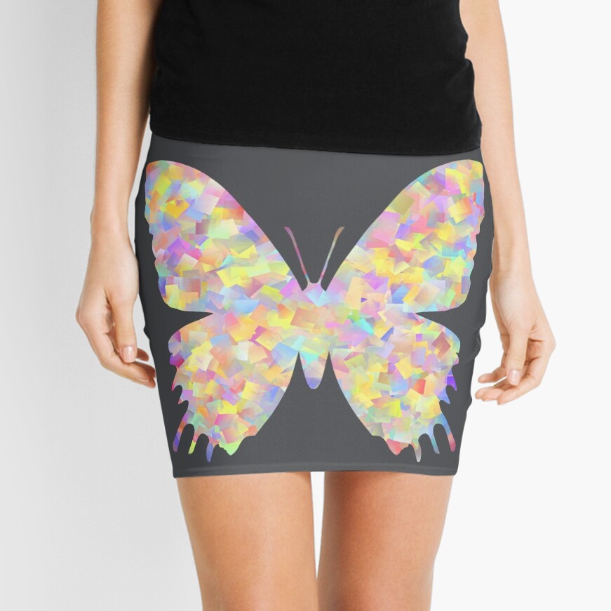 Pastel Motley Butterfly Mini Skirt