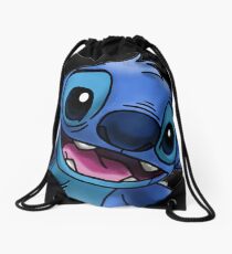 Experiment 626 (Stitch) Zoomed In Drawstring Bag