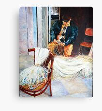 Bari Fisherman Checking his Nets Canvas Print