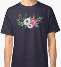Anemone Peony Watercolor Bouquet Classic T-Shirt