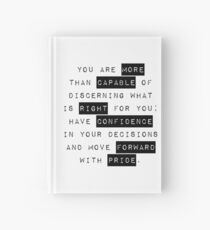 Confidence - Motivational/Inspirational Quote Typography Hardcover Journal