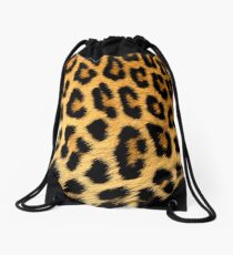 Leopard Print Drawstring Bag