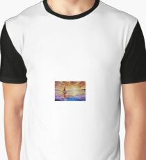 Boat at sunset - oil painting. Seascape. Graphic T-Shirt