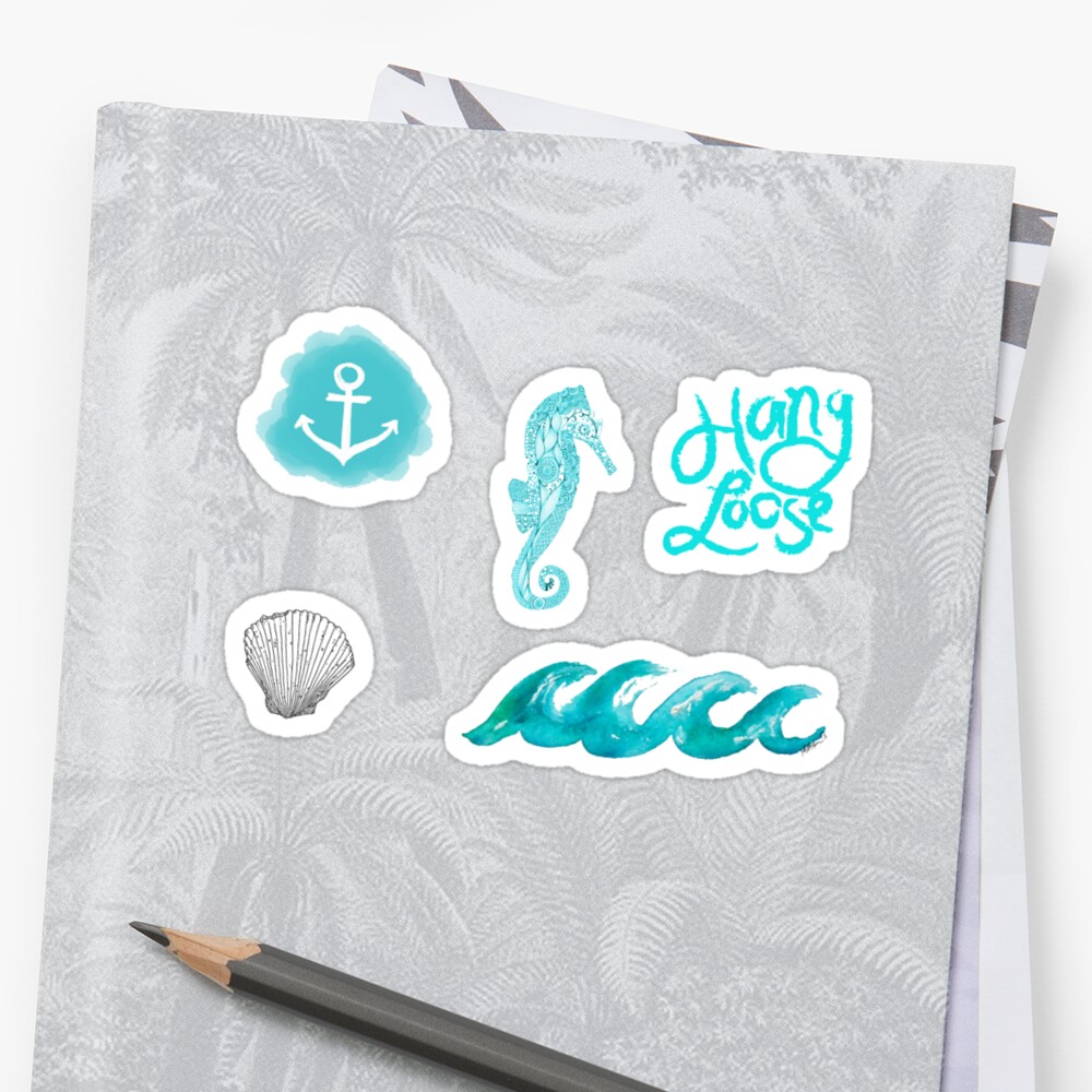 "Beachy Tumblr Stickers 2" Sticker by amandabrynn | Redbubble