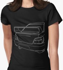sti outline - white Women's Fitted T-Shirt
