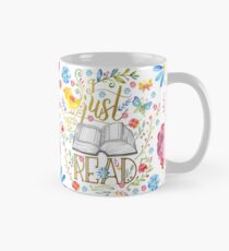 I Just Want To Read - White Floral Mug