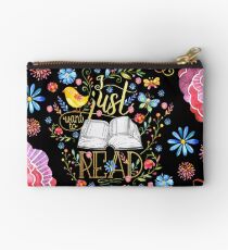 I Just Want To Read - Black Floral Studio Pouch