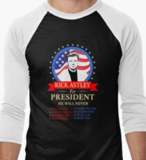 Rick Astley Für den Präsidenten Baseballshirt für Männer