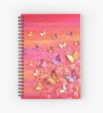 Rush - Pink Orange Flower Meadow Spiral Notebook