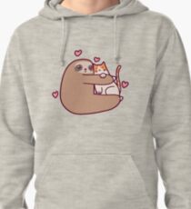Sloth Loves Cat Pullover Hoodie