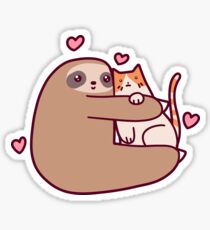 Faultier liebt Katze Sticker