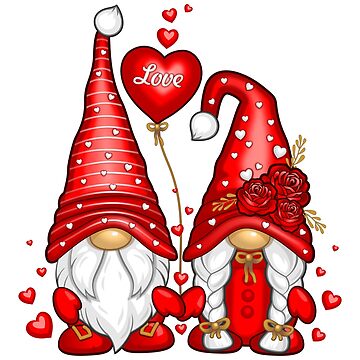 Cute Gnomes Printed Handbags LOVE Valentine's Day Gnome Women Big