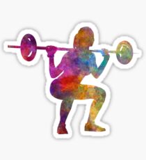 Body building woman isolated Sticker