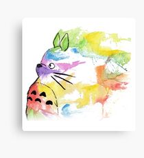 Rainbow totoro Canvas Print