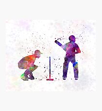 Cricket player silhouette Photographic Print