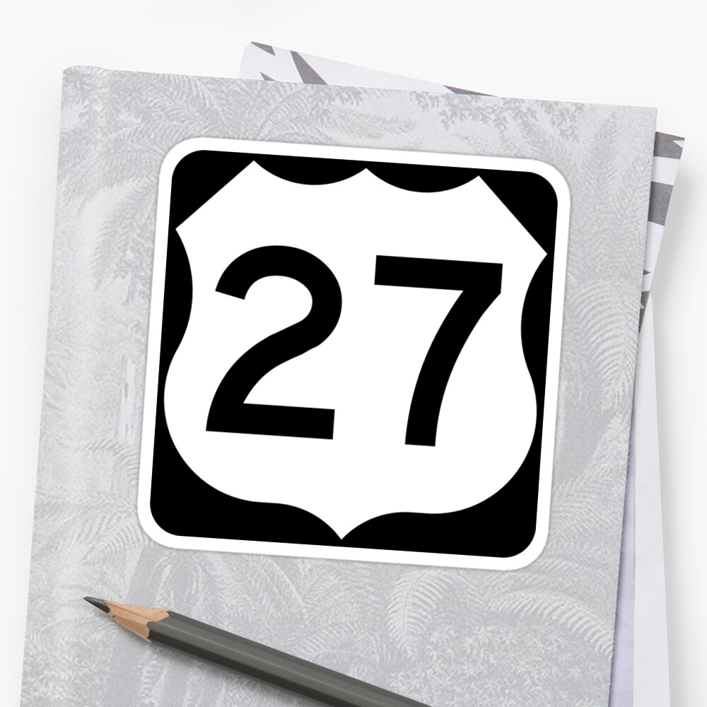 us-route-27-sign-usa-stickers-by-worldofsigns-redbubble