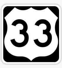 US Route 33 Sign, USA Sticker
