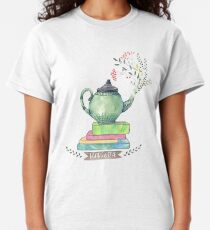 Books & Tea Watercolor Classic T-Shirt