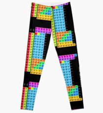 Vibrant Color Periodic Table on Black Leggings